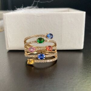 Effy Watercolors diamond and sapphire ring in 14k yellow gold